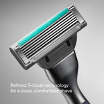 Three razor blade refill cartridges included in the value pack set