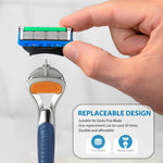 OENUASG universal compatibility razor handle showing secure snap on mechanism