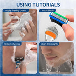 OENUASG five blade compatible shaving handle wet grip texture detail