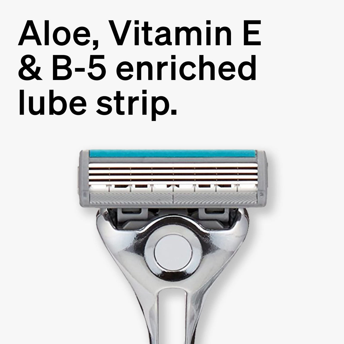 A man using the imported titanium coated cartridge system for clean facial grooming.