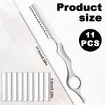 Stainless steel texturizing razor with ergonomic handle