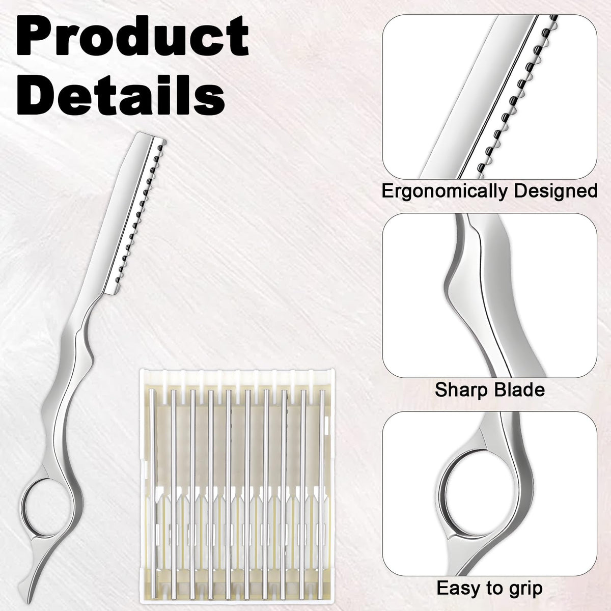Danial hair cutting razor kit with 10 replacement blades