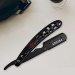 Professional straight edge razor with pack of 100 blades