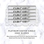 Close up of Parker SRB stainless steel blade holder