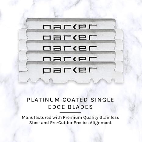 Close up of Parker SRB stainless steel blade holder