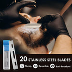 Bangmeng barber razor with set of 20 stainless steel blades