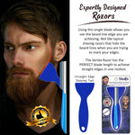 Vertex beard shaping razor with protective travel case