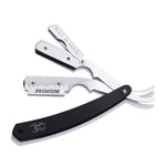 Professional barber razor swing-lock mechanism open