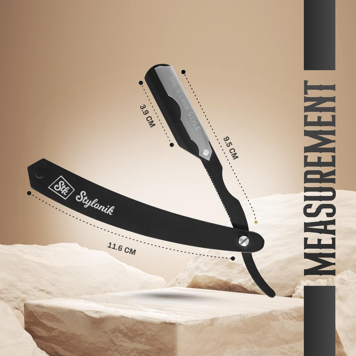 Stylonik barber razor showing blade installation mechanism