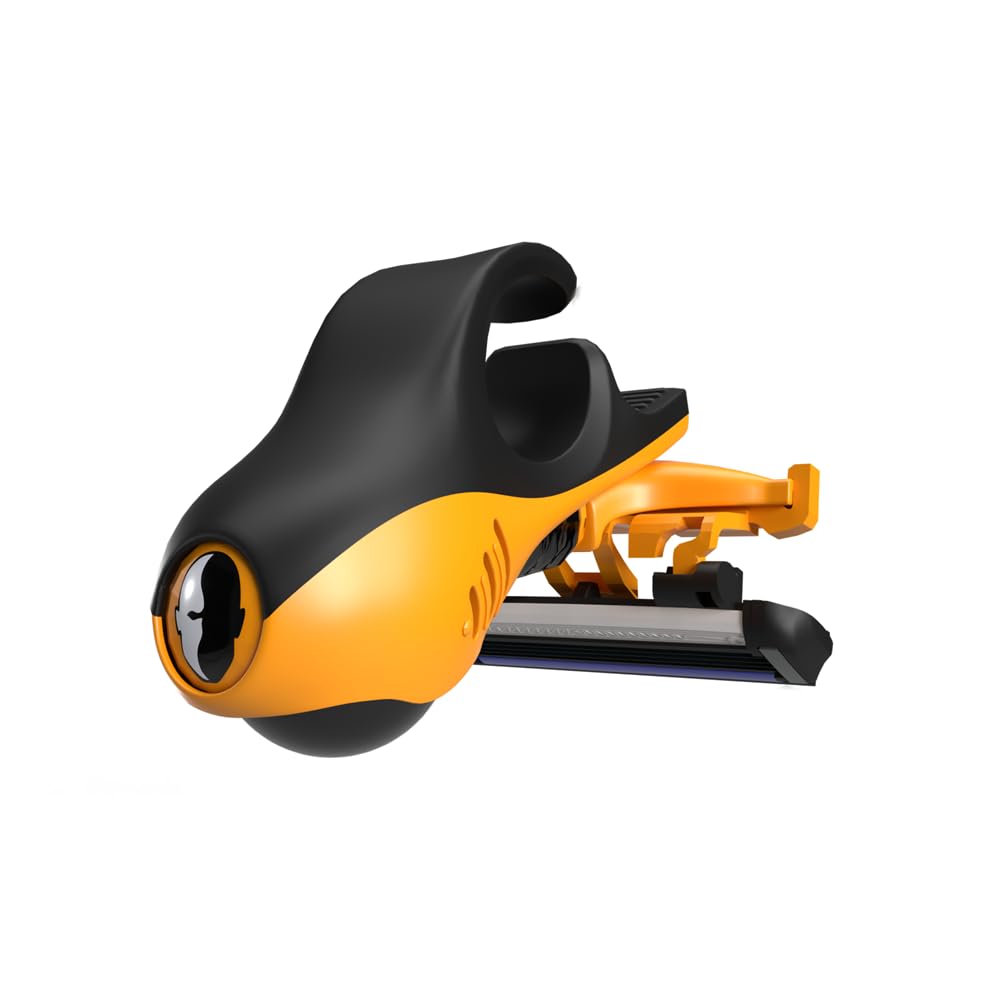 Close up of the narrow finger ring grip on the HeadBlade MOTO razor