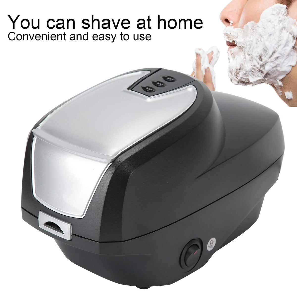 Electric hot lather dispenser for face shaving