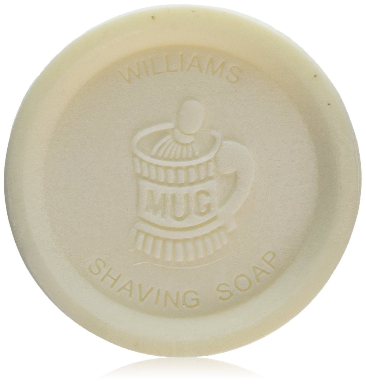 Williams Mug Shaving Soap puck inside a ceramic shaving mug