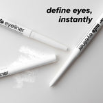 White eyeliner swatch showing pigmented color payoff
