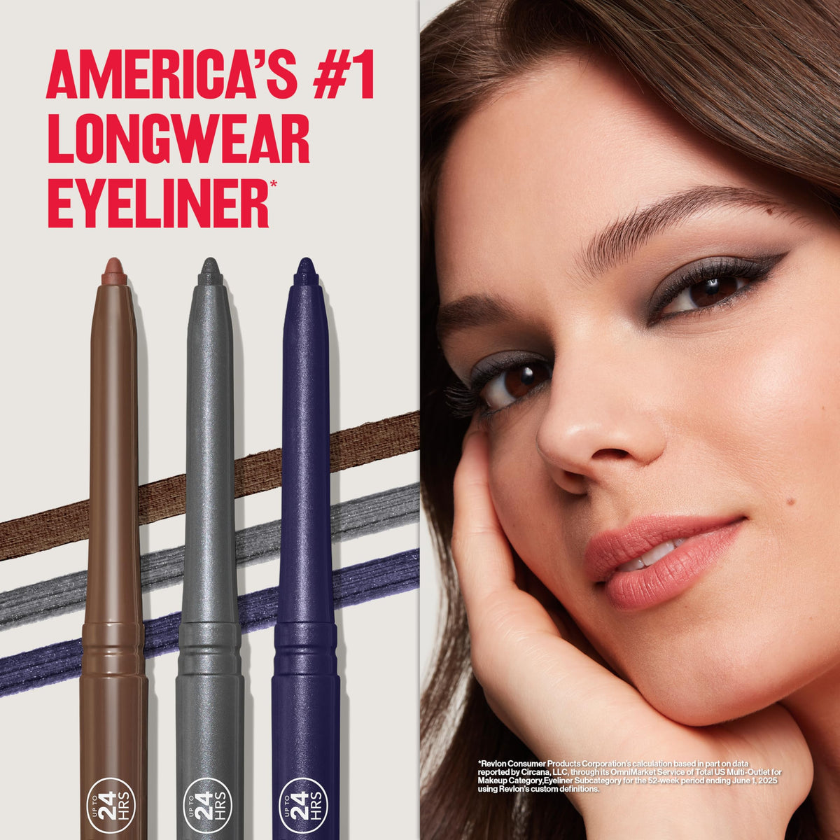 Swatch of Revlon 209 Black Violet eyeliner on skin