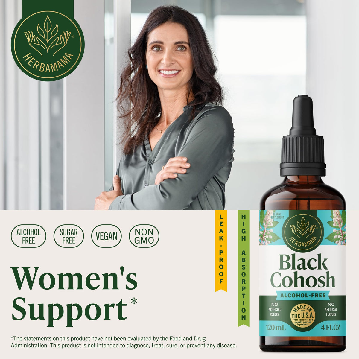 Herbamama Black Cohosh vegan supplement label details