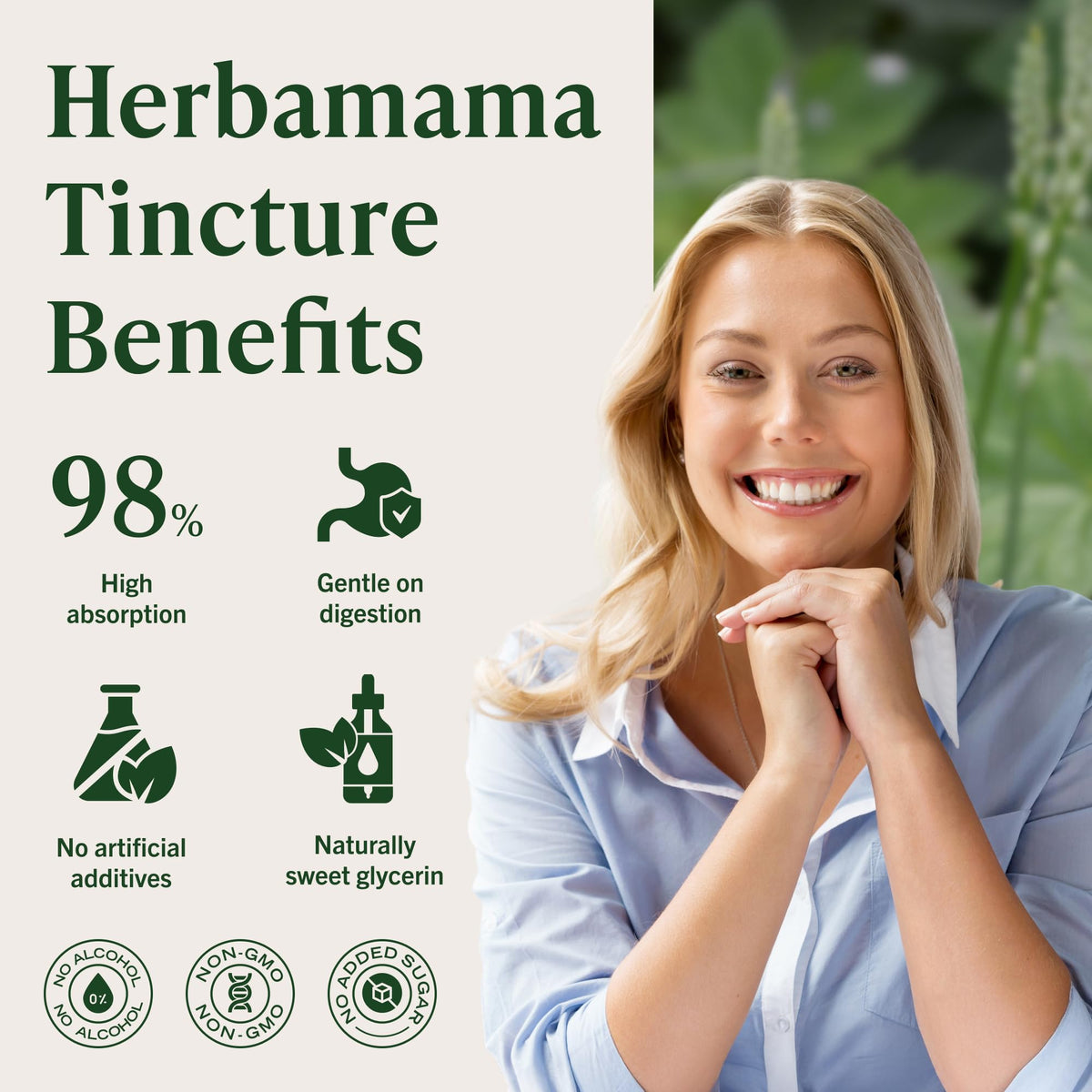 Back of Herbamama Black Cohosh bottle showing ingredients