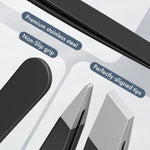 EZ2LIVE precision stainless steel tweezers displaying the ultra sharp point tip tool for ingrown hair removal