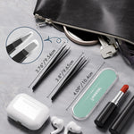 EZ2LIVE grooming tweezers close up highlighting the ergonomic non slip matte finish for men and women