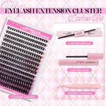 Fadlash individual lash clusters close up showing the mixed lengths from 8mm to 16mm