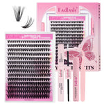 Fadlash lash extension clusters before and after visualization for natural looking flutter styling