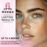 JUANPHEA Lash Lifting Kit showing the included silicone pads and Y-shape application brushes for home beauty styling.
