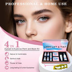 JUANPHEA lash lift and black kit application accessories including eyelash glue cleanser and nutrition lotion.