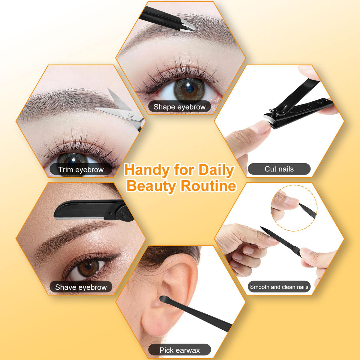 Full packaging of the GlamTweeler professional eyebrow and facial hair removal set showing both tools and protective casing.