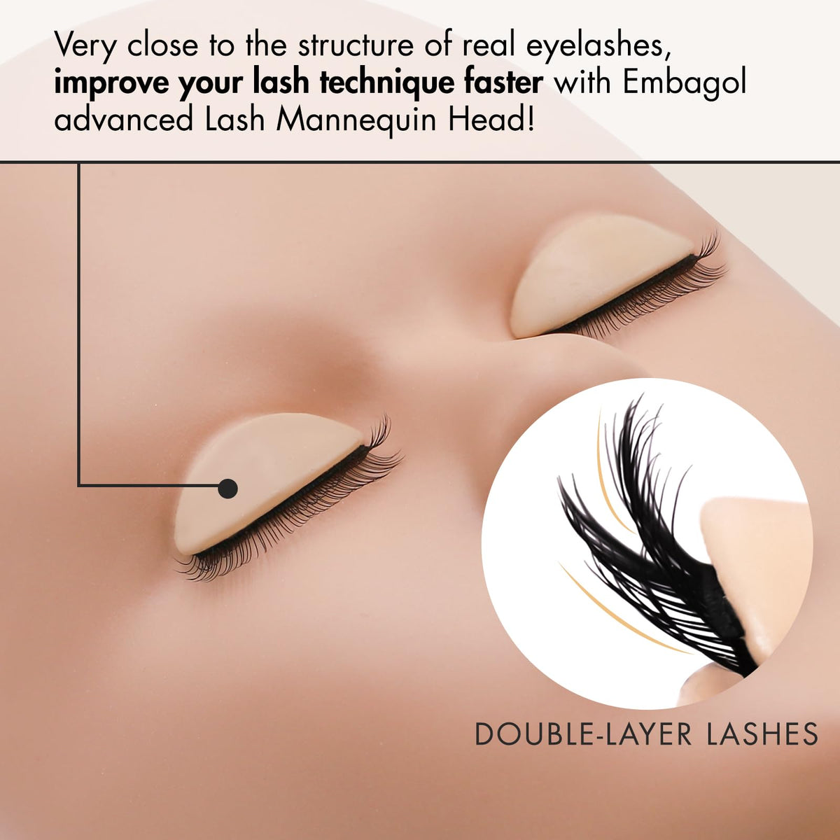 Ericotry double layer replacement eyelids close up highlighting the realistic multi layer simulation.