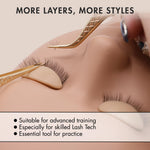 Silicone training model head from Ericotry for salon students practicing professional cosmetic isolation.