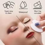 Removable realistic eyelids for lash practice kit demonstrating easy attachment to the silicone face.