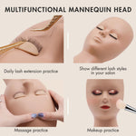Side profile of Ericotry lash tech dummy head illustrating three dimensional facial contouring.