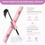 Byetoce pink eyelash applicator tool holding a synthetic lash cluster for precise placement.