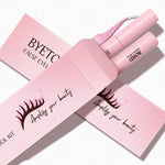 Step by step application diagram for applying DIY lash clusters using the bond and seal method.