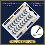 Menaka waterproof magnetic eyeliner four tubes with applicator tool setup