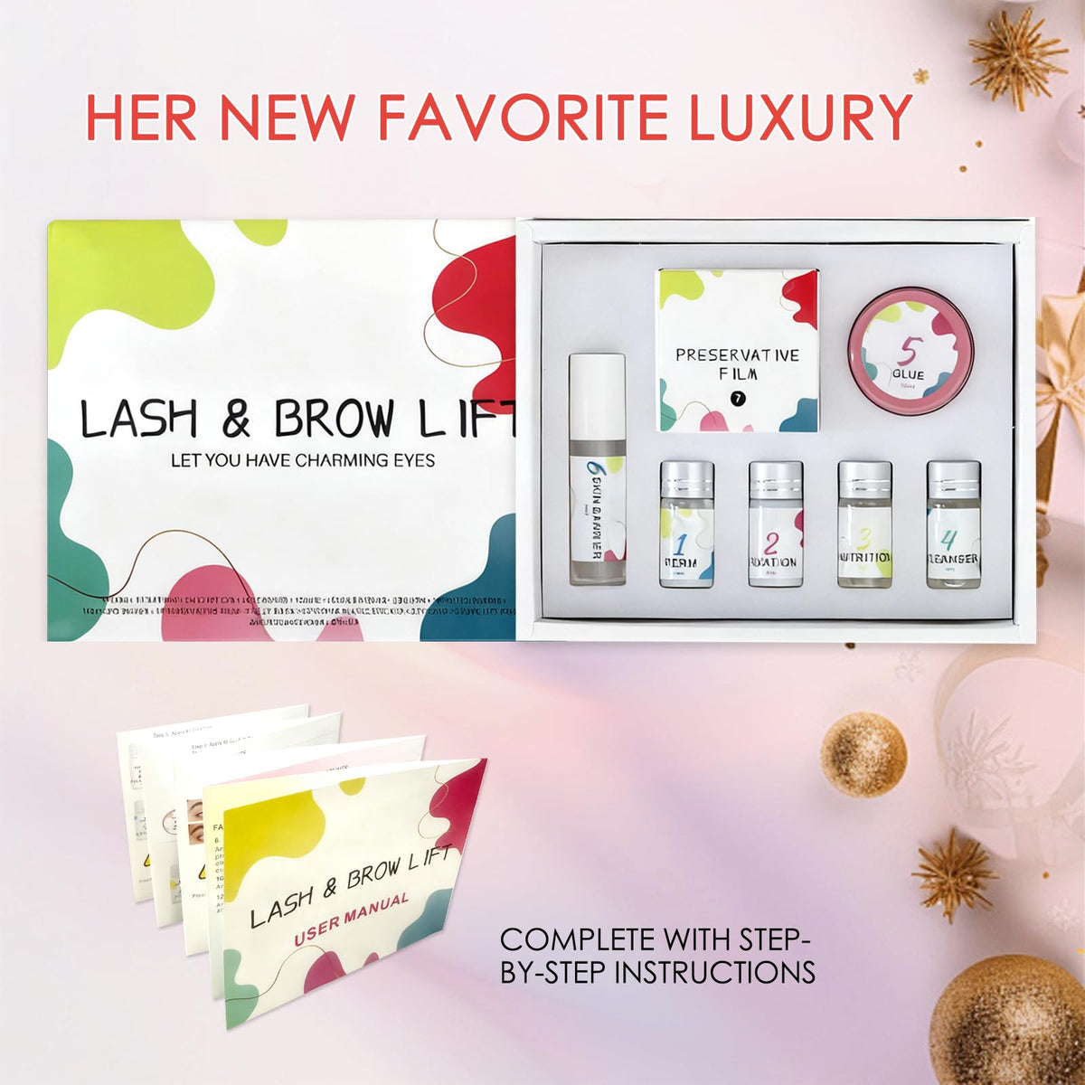 Complete Lucky Cat eyelash and brow kit set contents