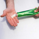 Imported C.O. Bigelow barbershop formula shave cream showing metallic tube texture.