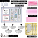 VedoAID Eyelash Perming Set displaying the essential perming and fixation lotions for curling.