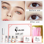 VedoAID Upgraded Eyelash Perm Kit close up view of the instructions and lash pads.