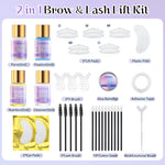Close up of lash lift kit contents and tools