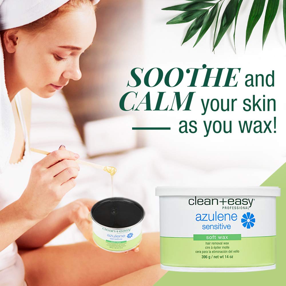 Fourteen ounce tub of Clean + Easy professional soft wax for face and body hair removal
