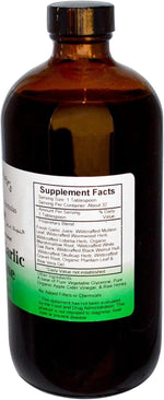 Side angle view of Dr. Christopher's Super Garlic Immune supplement highlighting the organic herbal blend ingredients label
