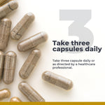Premium vegetarian garlic allicin complex capsules side view packaging details.