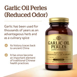 Authentic Solgar premium garlic oil supplement packaging showing nutritional facts.