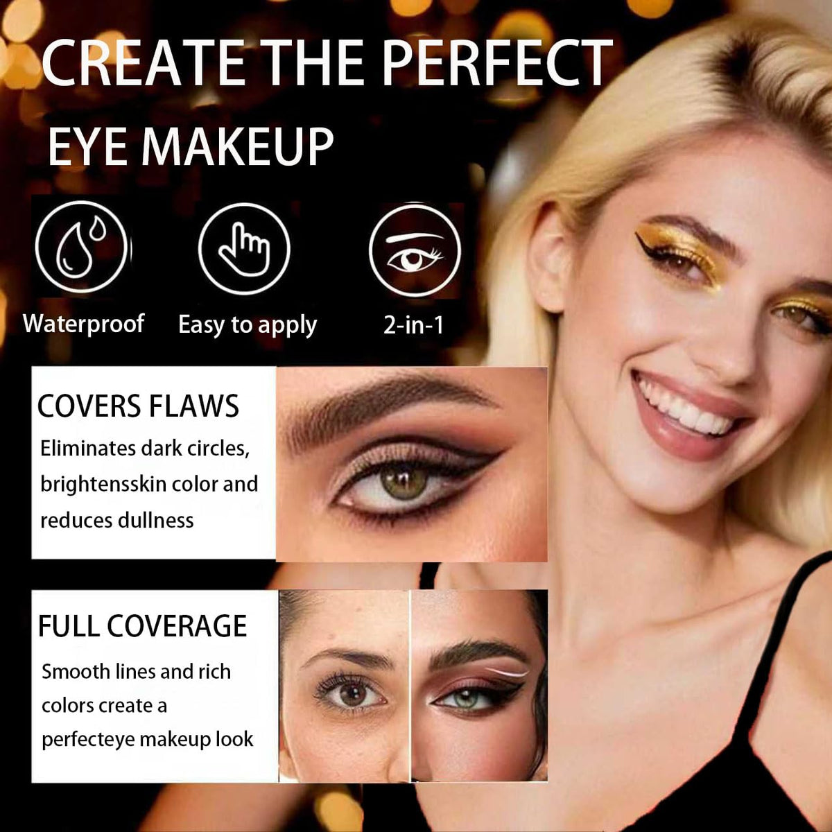 Close up of KalamkariX eye makeup sticker application