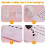 Volume fan eyelash extensions supplies kit including 200 count cups and glue points