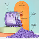Close up view of Sliick stripless wax formula being mixed with an applicator
