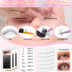 Complete eyelash extension supplies bundle highlighting the included lash shampoo and adhesive