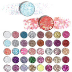 Open Evpct Cakaila glitter palette showing 40 pigmented shades