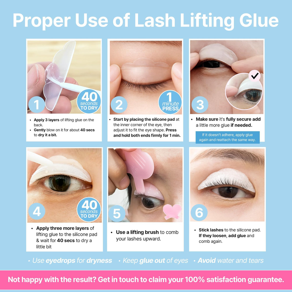 Clione Prime semi permanent lash lift kit showing the three sizes of gentle silicone lifting rods for different eye shapes.