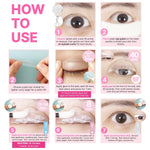 Close up view of the 42 pieces included in the premium Korean cosmetic lash lifting set.